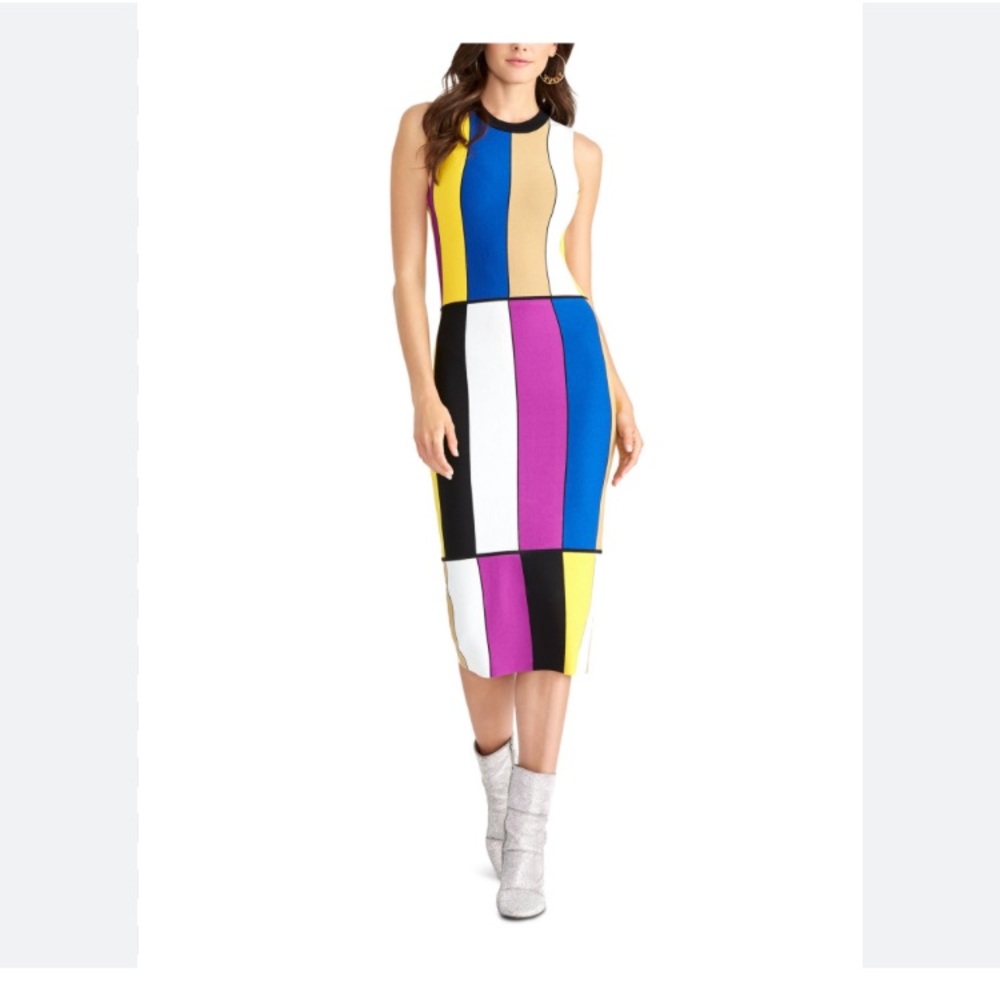 Rachel Roy Women's Crew Neck MIDI Body Con Dress Size Small
